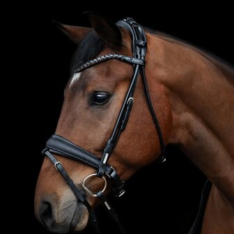 Edingburgh Glitter Black/SILVER Utzon snaffle bridle