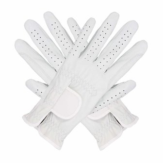 LAST CHANCE MT white leather gloves with patch 