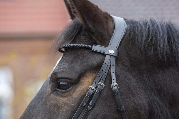 Bling Swing Plaited leather : Magic Tack Wave-Frontriem zonder lus