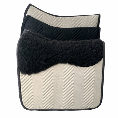 L'Evoine BLACK Saddlepad Alpaca lining dressage